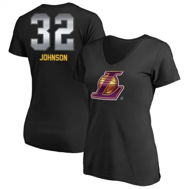 Black Women's Magic Johnson Los Angeles Lakers Midnight Mascot T-Shirt
