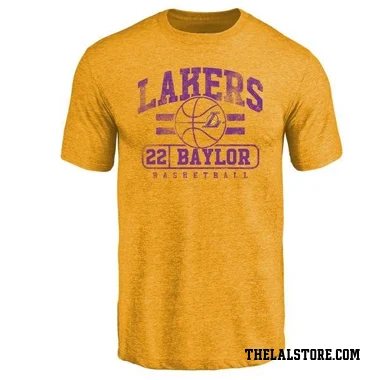 Gold Men's Elgin Baylor Los Angeles Lakers Baseline T-Shirt