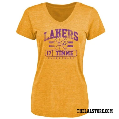 Gold Women's Drew Timme Los Angeles Lakers Baseline T-Shirt