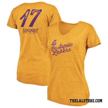 Gold Women's Drew Timme Los Angeles Lakers Sideline V-Neck T-Shirt