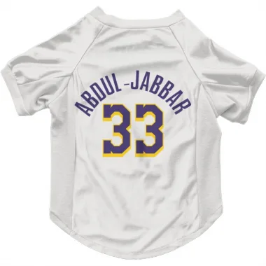 White Purple Los Angeles Lakers Kareem Abdul-Jabbar   Dog & Cat Pet Jersey