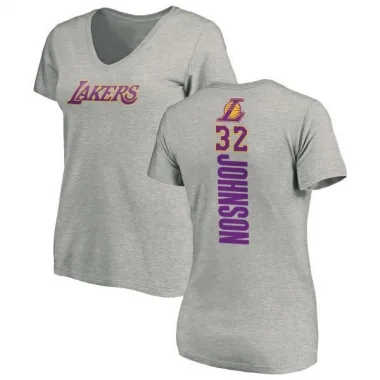 Women's Magic Johnson Los Angeles Lakers Ash Backer T-Shirt