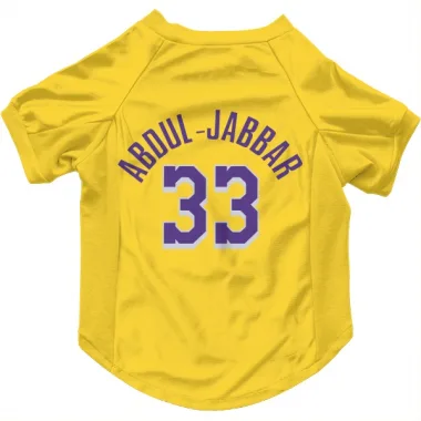 Yellow Los Angeles Lakers Kareem Abdul-Jabbar   Dog & Cat Pet Jersey